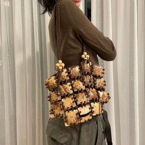 Unique brown handmade Bohemian bag